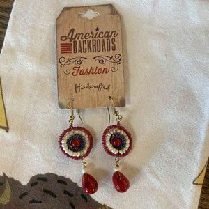 Red White & Blue Beaded Earrings!!!